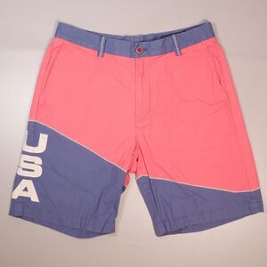 Vineyard Vines Breaker Short USA Pink Blue Color Block Nautical Mens 32 x 8.5